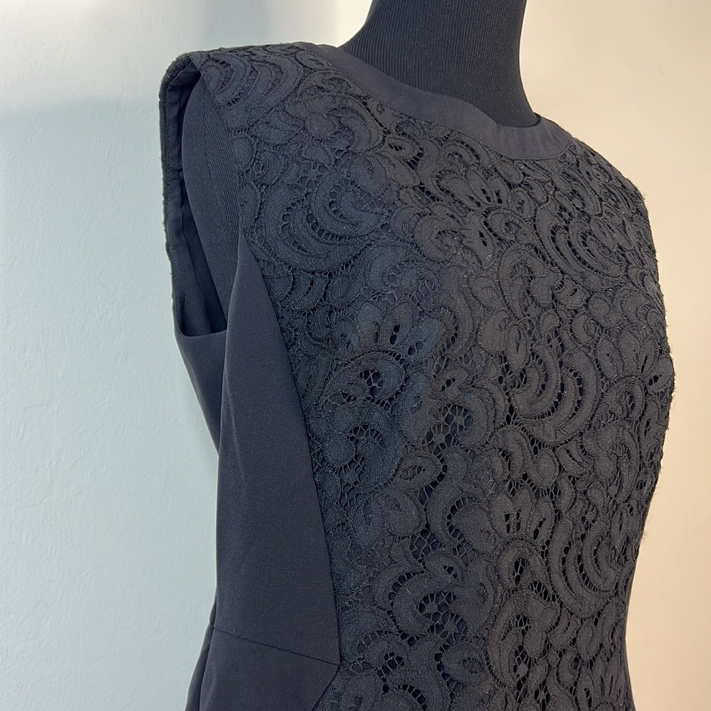 ANN TAYLOR Black Sleeveless Mermaid Lace Dress 4 - Picture 3 of 8
